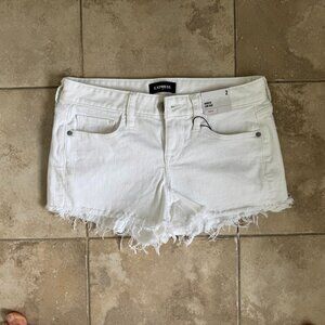 Express White Shortie Low Rise Jean Shorts - Size 2 - NWT